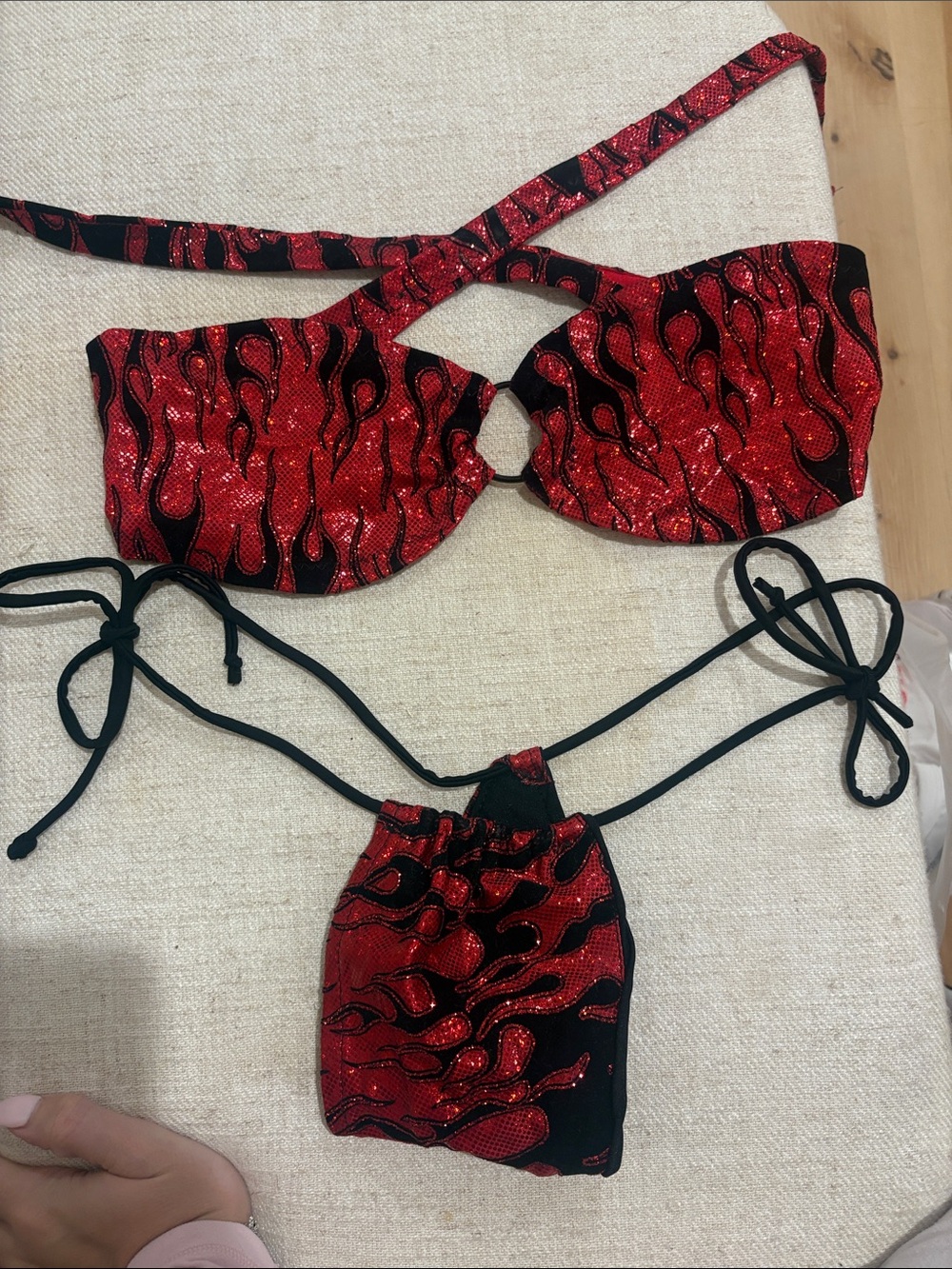 2 piece s/m flames bikini exotic wear